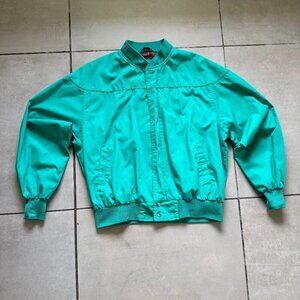 Vintage Land-N-Lakes Outerwear bomber jacket in vibrant teal green